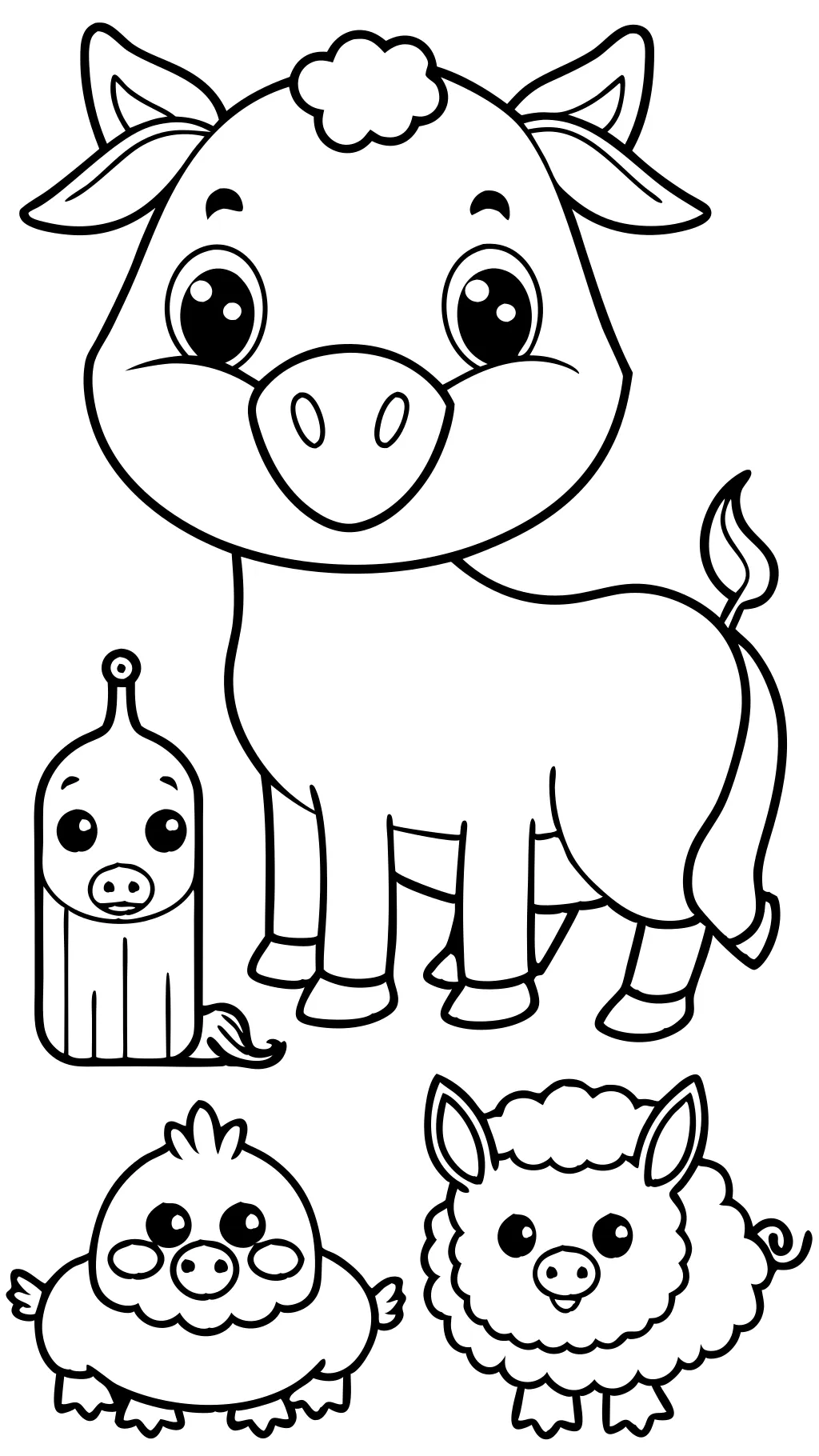 coloriages d’animaux de ferme pour imprimable préscolaire